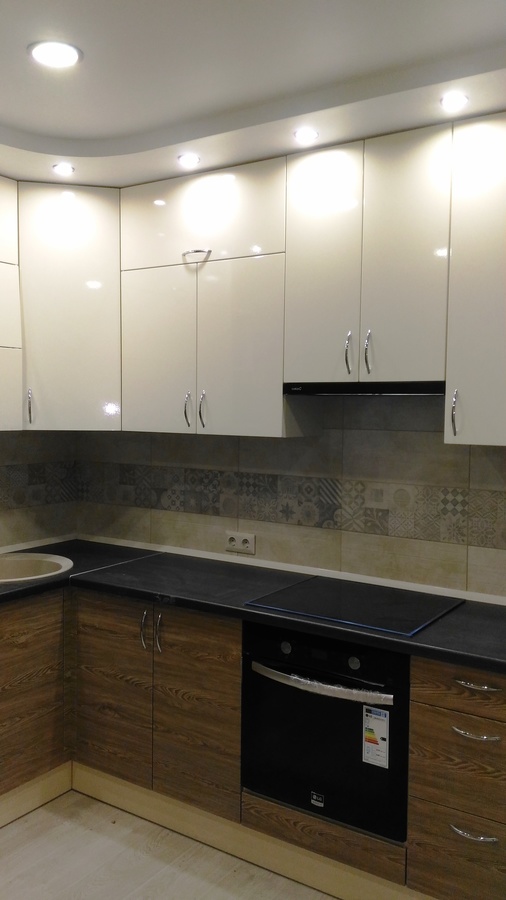 Белый кухонный гарнитур-Кухня МДФ в ПВХ «Модель 36»-фото2
