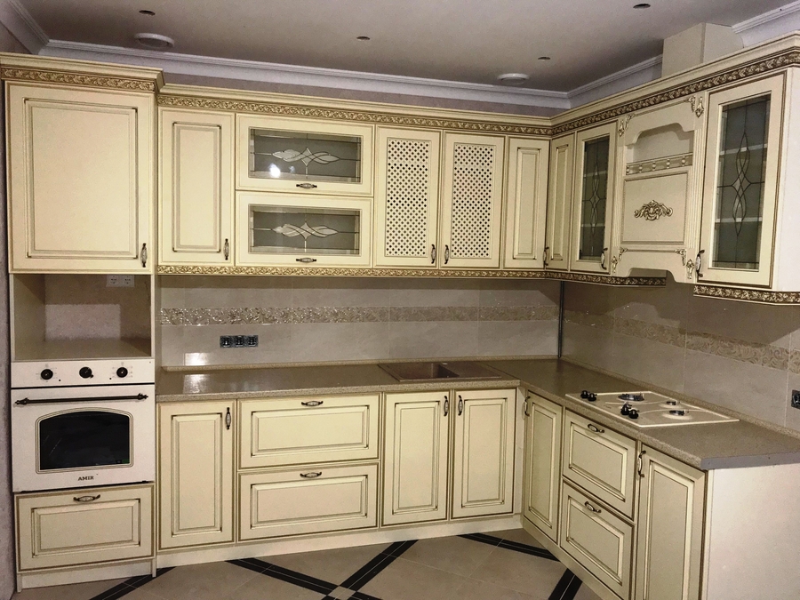 Белый кухонный гарнитур-Кухня МДФ в эмали «Модель 487»-фото2