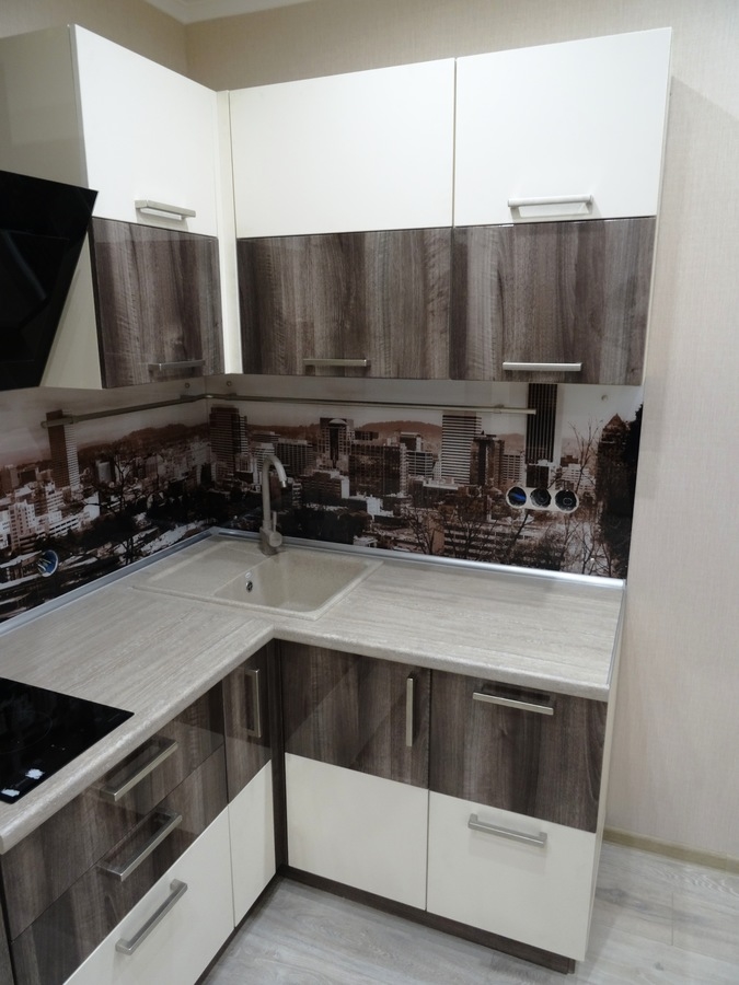 Белый кухонный гарнитур-Кухня МДФ в эмали «Модель 485»-фото4