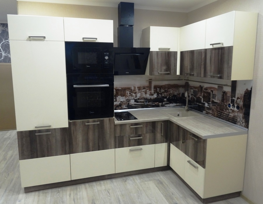 Белый кухонный гарнитур-Кухня МДФ в эмали «Модель 485»-фото2