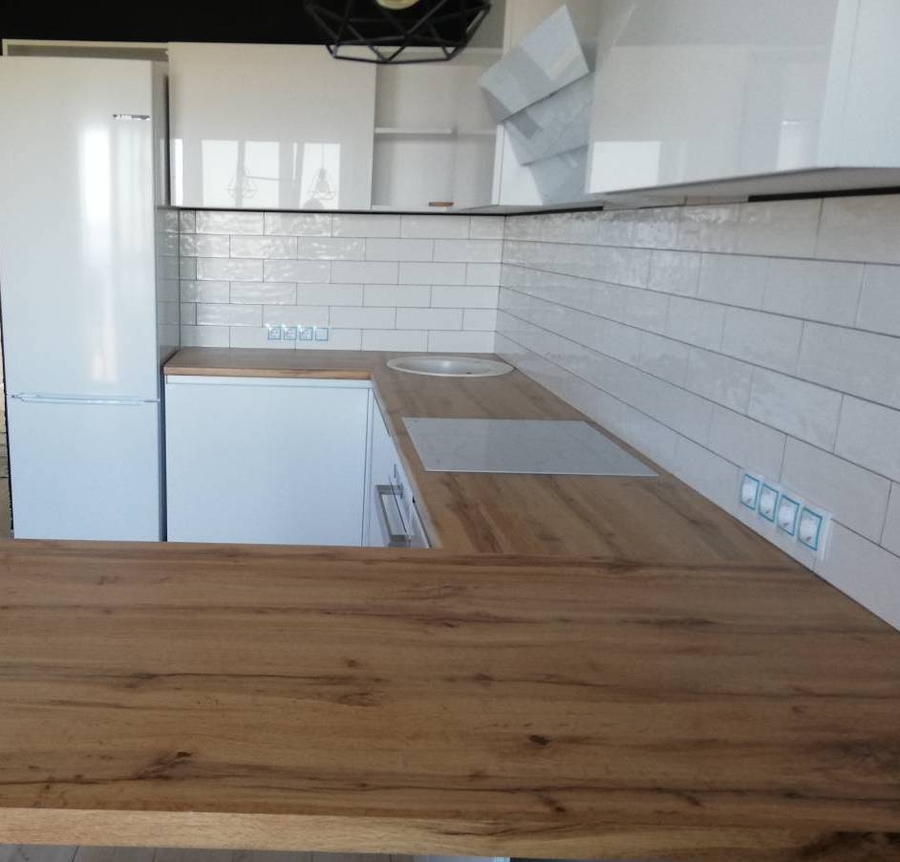 Белый кухонный гарнитур-Кухня МДФ в эмали «Модель 380»-фото5
