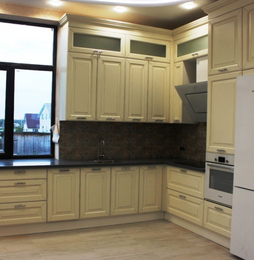 Белый кухонный гарнитур-Кухня из массива «Модель 41»-фото2